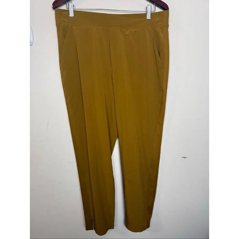 Athleta Brooklyn Ankle Pant Mustard Yellow Size 14 Workwear Travel Career Minima